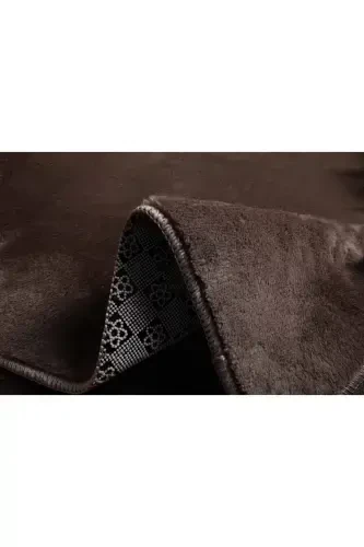 My Evilla Modern Simirna Dekorativ Peluş Oval Ponpon Sochli Klozet Takımı-Vizon - 3