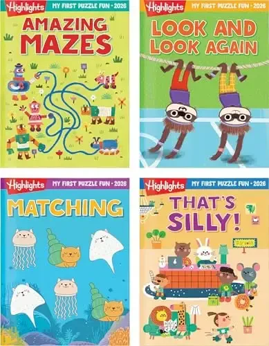 My First Puzzle Fun 2026 Activity Book Set with Mazes, Matching and More, Kids Puzzle Books for Travel, Learning and Screen-Free Play for Kids 3-6 