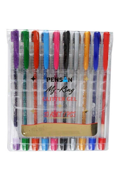 My-king Gel Pen with Glitter 10 Colors - GENEL MARKALAR