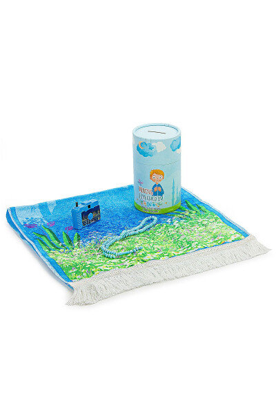 My Prayer Rug with Piggy Bank - Blue - 3