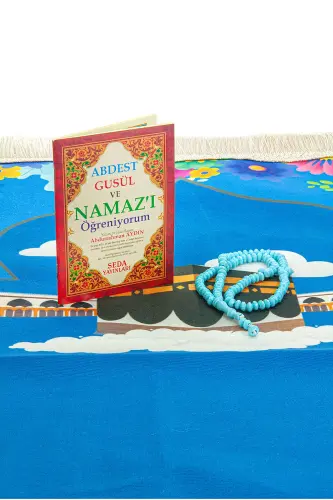 My Son's Prayer Set - Children's Prayer Rug Set - First Step to Prayer Set - Blue - 5