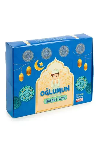 My Son's Prayer Set - Children's Prayer Rug Set - First Step to Prayer Set - Blue - IHVAN ONLINE (1)