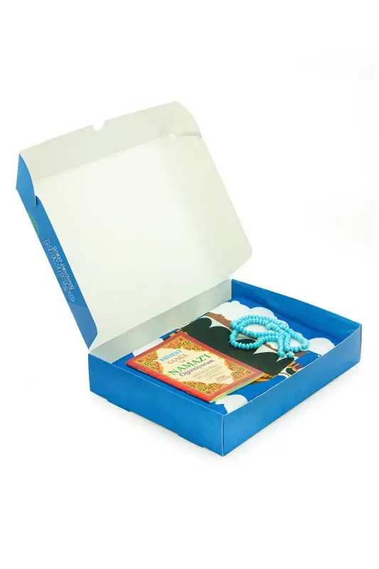 My Son's Prayer Set - Children's Prayer Rug Set - First Step to Prayer Set - Blue - 3