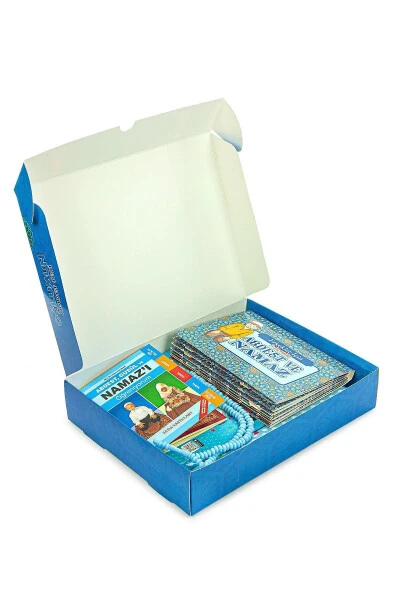 My Son's Prayer Set I'm Learning Prayer and Quran Children's Prayer Rug Set Blue - 4