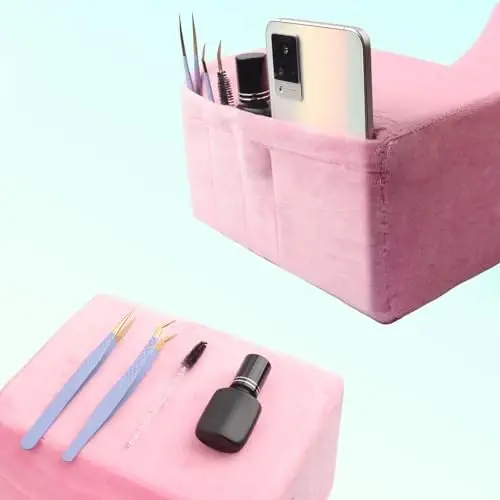 myaokue-up Eyelash Extension Velvet Lash Pillow Beauty Salon Memory Foam Neck Pillow for Lash Extension Grafting Make Up (2pack Pink - 5