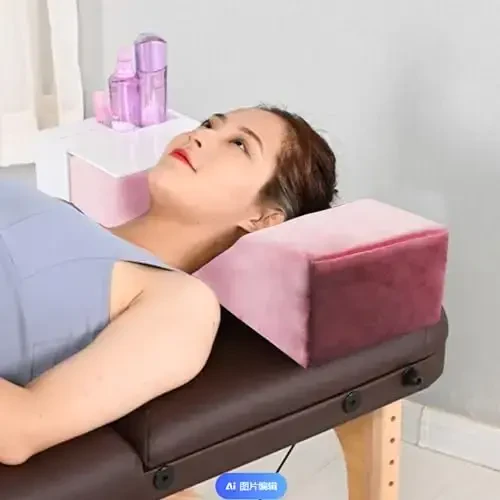 myaokue-up Eyelash Extension Velvet Lash Pillow Beauty Salon Memory Foam Neck Pillow for Lash Extension Grafting Make Up (2pack Pink - 6