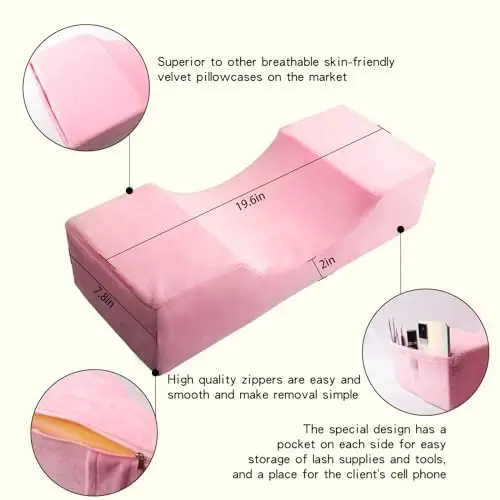 myaokue-up Eyelash Extension Velvet Lash Pillow Beauty Salon Memory Foam Neck Pillow for Lash Extension Grafting Make Up (2pack Pink - 2