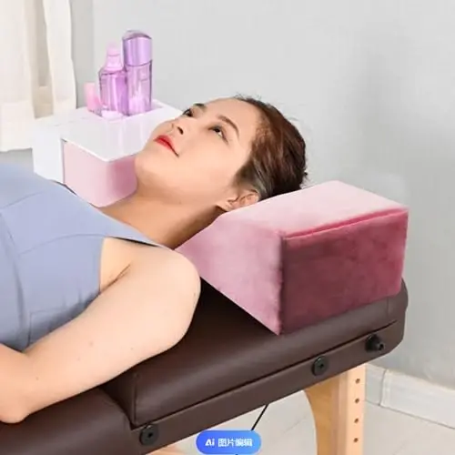 myaokue-up Eyelash Extension Velvet Lash Pillow Beauty Salon Memory Foam Neck Pillow for Lash Extension Grafting Make Up (2pack Pink - 6