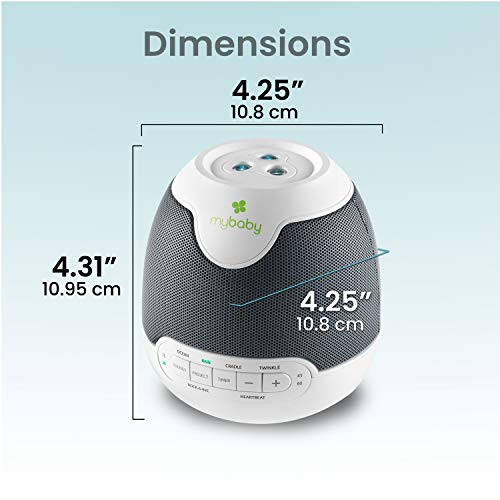 MyBaby Lullaby Sound Machine & Projector – Baby Sleep Machine Plays 6 Sounds & Lullabies, Projects Soothing Images - Auto-Off Timer, Adjustable Volume, Great for Baby Registry and Baby Shower Gifts - 19