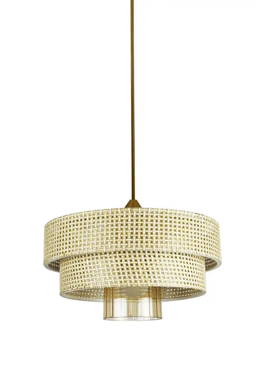 MYK Rattan Spor Sarkıt Avize EM18A-Rattan Bej - 5