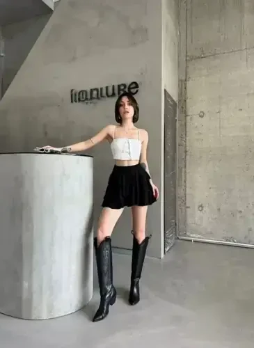 Mykonos Basic Skirt - Black - BÜYÜKBEDENIZ (1)