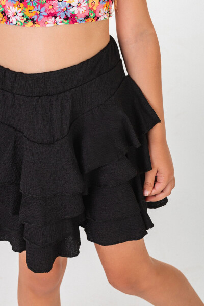 Mykonos Girl's Frilled Black Skirt - 2