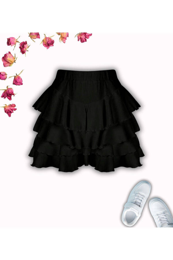 Mykonos Girl's Frilled Black Skirt - 3