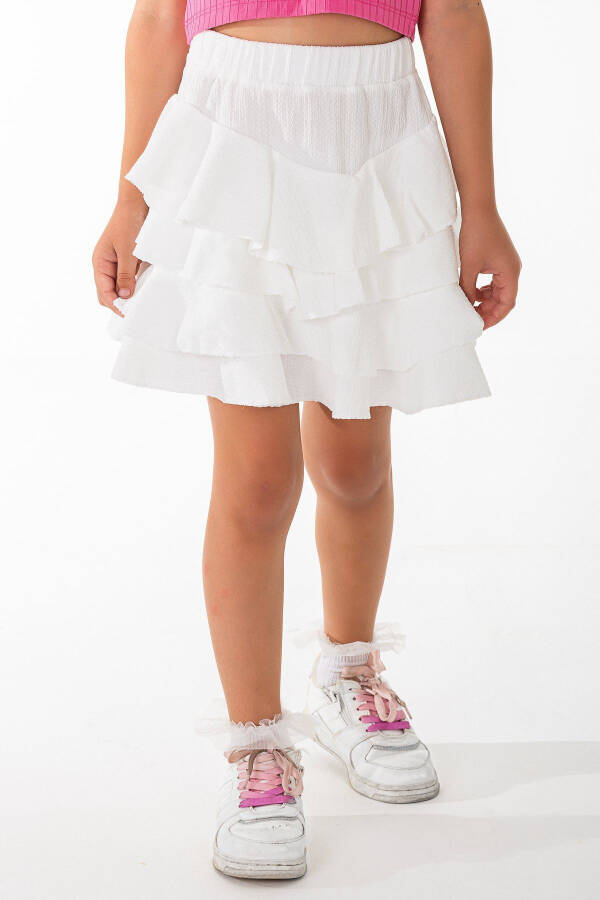 Mykonos Girls Frilled White Skirt - 3