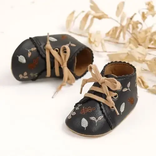 Myleleya Baby Boys Girls Shoes Booties Sneakers Dress Shoe Non-Slip Toddler First Walkers Newborn Crib Shoes - 2