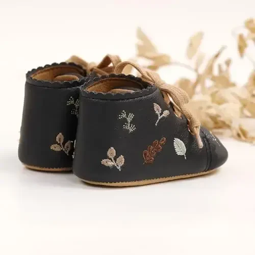 Myleleya Baby Boys Girls Shoes Booties Sneakers Dress Shoe Non-Slip Toddler First Walkers Newborn Crib Shoes - 6