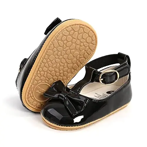 Myleleya Baby Girls Mary Jane Flats kamonaklar bilan Princess to'y liboslari balet poyafzallari Sirpanmaydigan chaqaloq birinchi qadam tashuvchilar yangi tug'ilgan krovat poyafzallari 