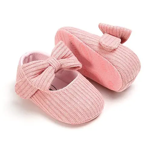 Myleleya Baby Girls Мэри Джейн Балетки с бантом и цветами Принцесса Свадебное платье Балетные туфли Нескользящие для малышей Первые шаги Новорожденные Пинетки 