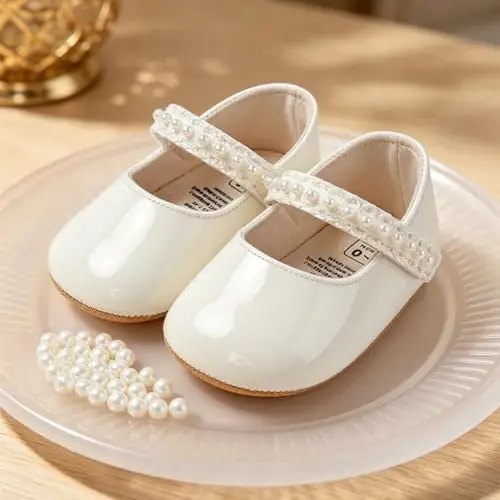 Myleleya Baby Mary Jane Flats Infant Newborn Girls Dress Shoes - 3