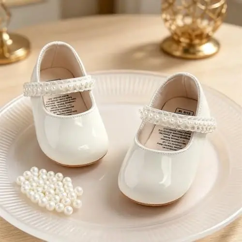 Myleleya Baby Mary Jane Flats Infant Newborn Girls Dress Shoes - 4
