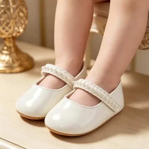 Myleleya Baby Mary Jane Flats Infant Newborn Girls Dress Shoes - MYLELEYA (1)