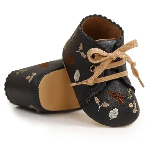 Myleleya Baby Boys Girls Shoes Booties Sneakers Dress Shoe Non-Slip Toddler First Walkers Newborn Crib Shoes - 1