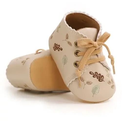 Myleleya Baby Boys Girls Shoes Booties Sneakers Dress Shoe Non-Slip Toddler First Walkers Newborn Crib Shoes - 1