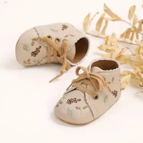 Myleleya Baby Boys Girls Shoes Booties Sneakers Dress Shoe Non-Slip Toddler First Walkers Newborn Crib Shoes - 7