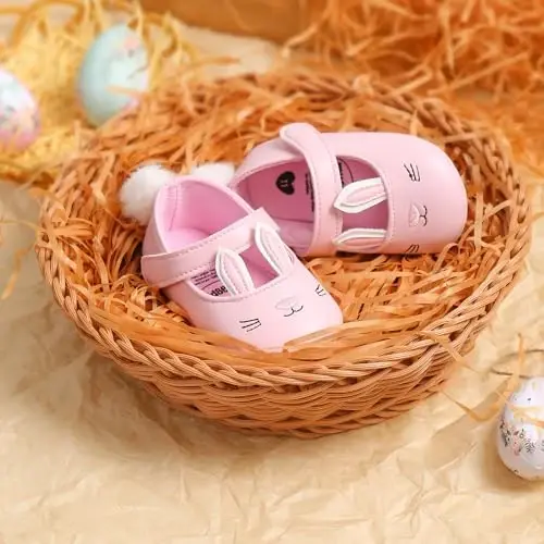 Myleleya Baby Mary Jane Flats Infant Newborn Girls Dress Shoes - 6