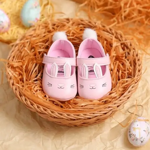 Myleleya Baby Mary Jane Flats Infant Newborn Girls Dress Shoes - 7
