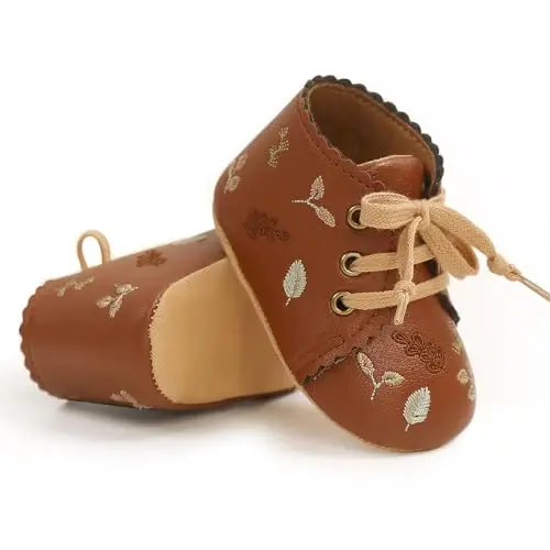 Myleleya Baby Boys Girls Shoes Booties Sneakers Dress Shoe Non-Slip Toddler First Walkers Newborn Crib Shoes - 1