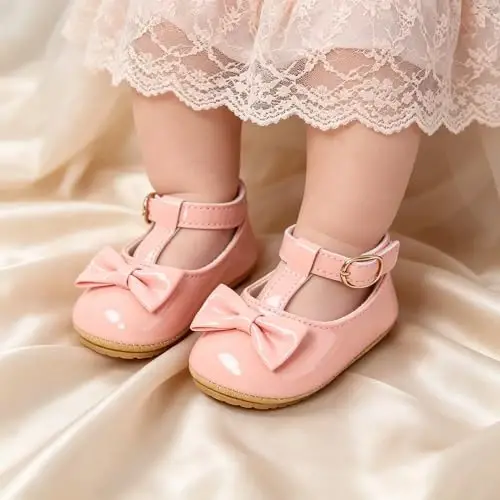 Myleleya Baby Mary Jane Flats Infant Newborn Girls Dress Shoes 