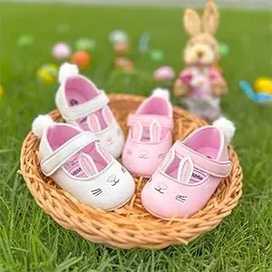 Myleleya Baby Girls Mary Jane Flats with Bowknot Flowers Princess Wedding Dress Ballet Shoes Non-Slip Toddler First Walkers Newborn Crib Shoes - 3