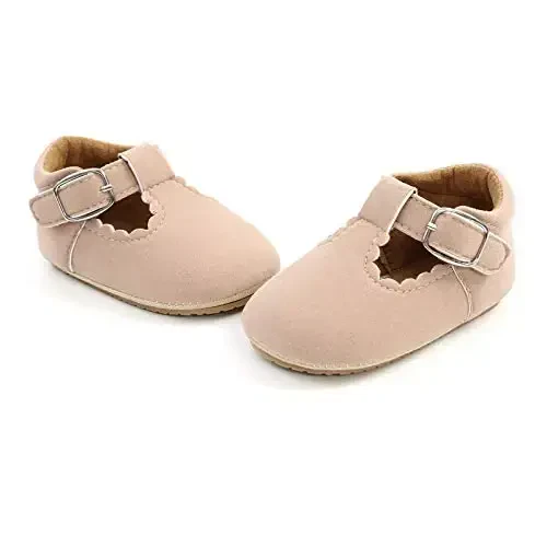 myppgg Baby Girls Mary Jane Flats Sparkly Bowknot Princess Dress Crib Shoes Non-Slip for Toddler First Walkers - 5