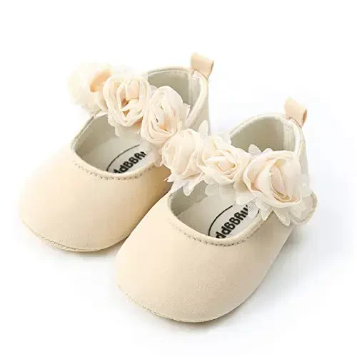 myppgg Baby Girls Mary Jane Flats Sparkly Bowknot Princess Dress Crib Shoes Non-Slip for Toddler First Walkers - 4