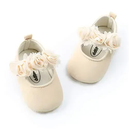 myppgg Baby Girls Mary Jane Flats Sparkly Bowknot Princess Dress Crib Shoes Non-Slip for Toddler First Walkers - 7