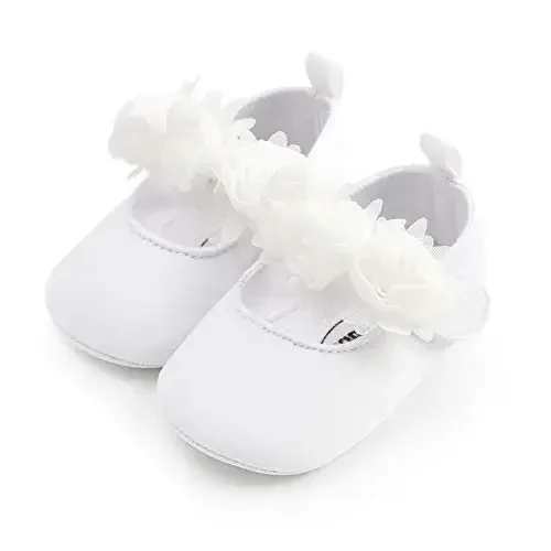 myppgg Baby Girls Mary Jane Flats Sparkly Bowknot Princess Dress Crib Shoes Non-Slip for Toddler First Walkers - 4