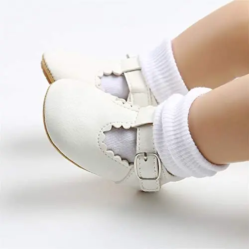 myppgg Baby Girls Mary Jane Flats Sparkly Bowknot Princess Dress Crib Shoes Non-Slip for Toddler First Walkers - 3