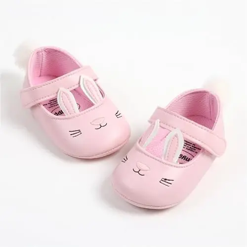 myppgg Baby Girls Mary Jane Flats Sparkly Bowknot Princess Dress Crib Shoes Non-Slip for Toddler First Walkers - 4