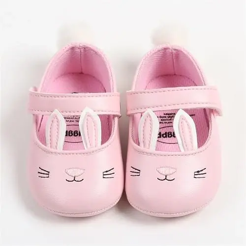 myppgg Baby Girls Mary Jane Flats Sparkly Bowknot Princess Dress Crib Shoes Non-Slip for Toddler First Walkers - 5