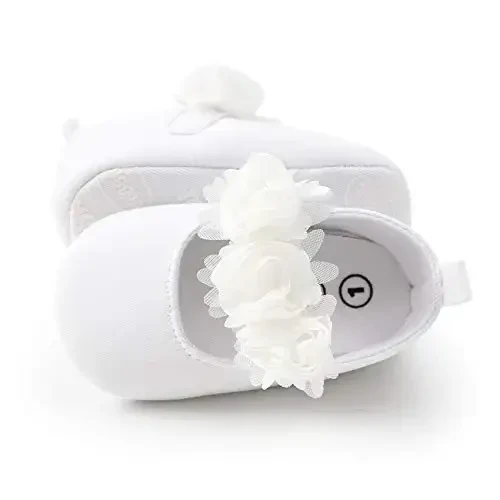 myppgg Baby Girls Mary Jane Flats Sparkly Bowknot Princess Dress Crib Shoes Non-Slip for Toddler First Walkers - 6