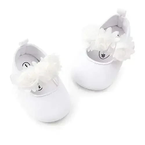 myppgg Baby Girls Mary Jane Flats Sparkly Bowknot Princess Dress Crib Shoes Non-Slip for Toddler First Walkers - 7