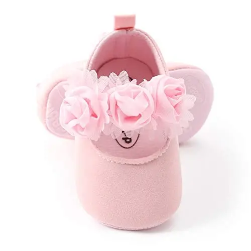 myppgg Baby Girls Mary Jane Flats Sparkly Bowknot Princess Dress Crib Shoes Non-Slip for Toddler First Walkers - MYPPGG