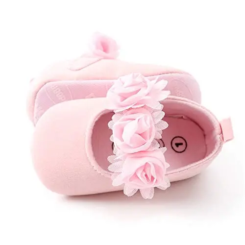 myppgg Baby Girls Mary Jane Flats Sparkly Bowknot Princess Dress Crib Shoes Non-Slip for Toddler First Walkers - 6