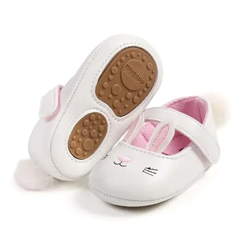 myppgg Baby Girls Mary Jane Flats Sparkly Bowknot Princess Dress Crib Shoes Non-Slip for Toddler First Walkers - MYPPGG