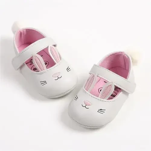 myppgg Baby Girls Mary Jane Flats Sparkly Bowknot Princess Dress Crib Shoes Non-Slip for Toddler First Walkers - 4