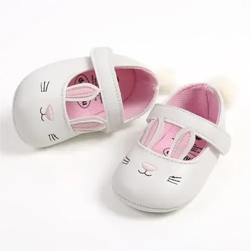 myppgg Baby Girls Mary Jane Flats Sparkly Bowknot Princess Dress Crib Shoes Non-Slip for Toddler First Walkers - 6