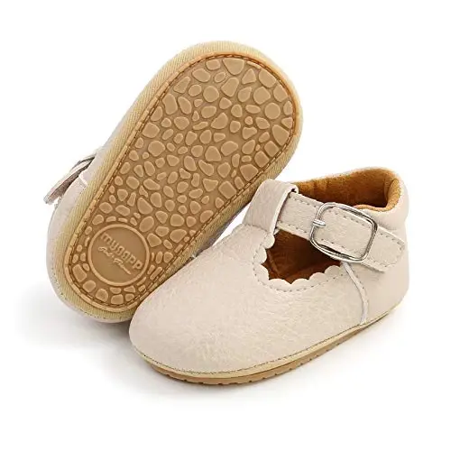 myppgg Baby Girls Mary Jane Flats Sparkly Bowknot Princess Dress Crib Shoes Non-Slip for Toddler First Walkers - MYPPGG