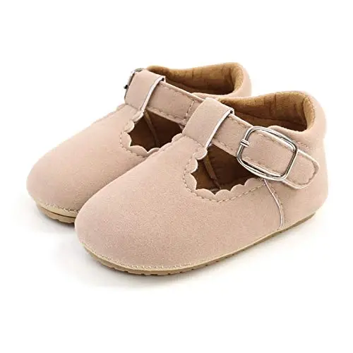 myppgg Baby Girls Mary Jane Flats Sparkly Bowknot Princess Dress Crib Shoes Non-Slip for Toddler First Walkers - 4