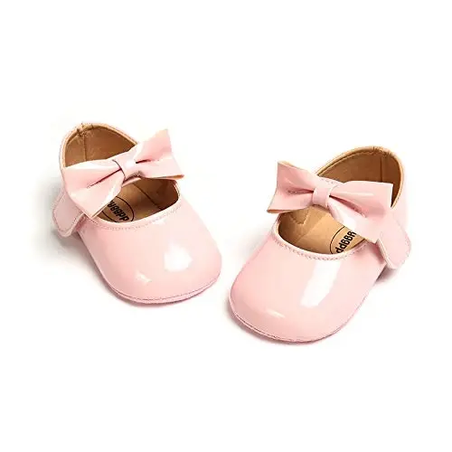 myppgg Baby Girls Mary Jane Flats Sparkly Bowknot Princess Dress Crib Shoes Non-Slip for Toddler First Walkers - 5